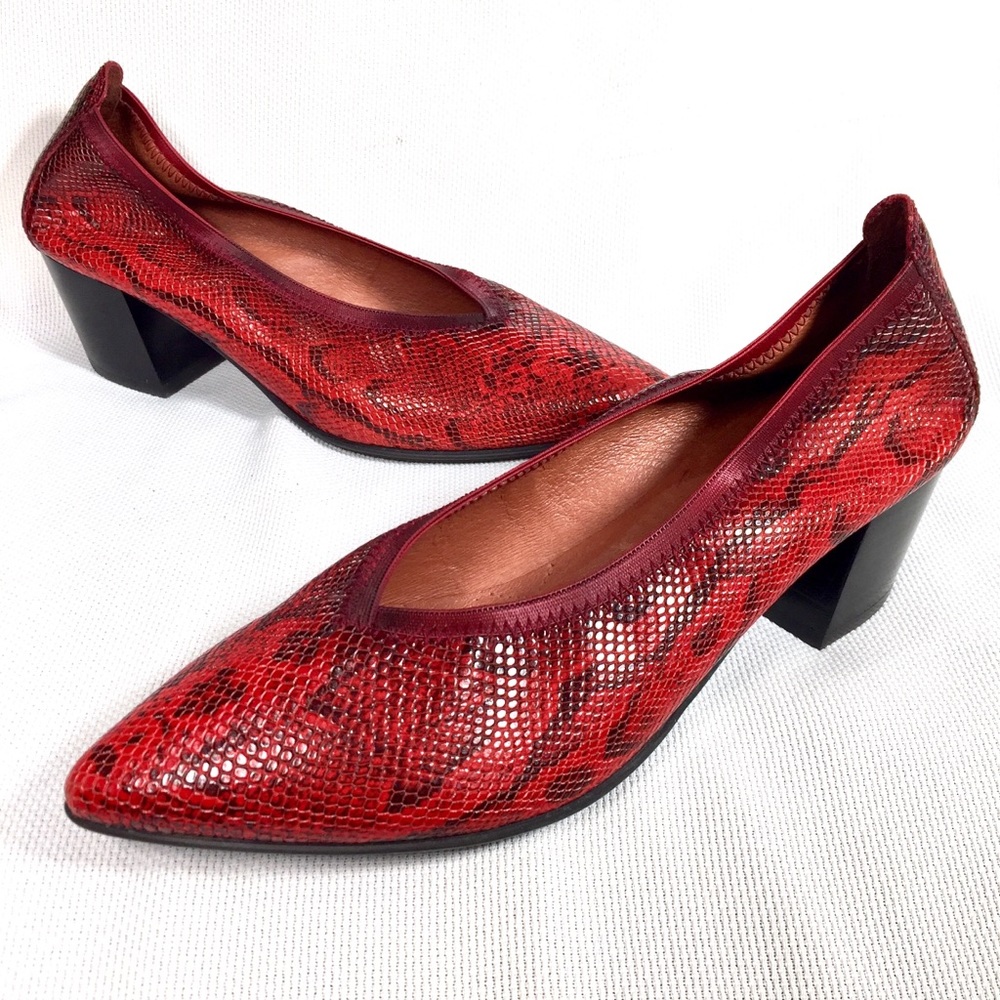 Hispanitas Snake Skin Leather Pumps Heels 39.5 / 9